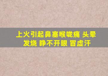 上火引起鼻塞喉咙痛 头晕 发烧 睁不开眼 冒虚汗